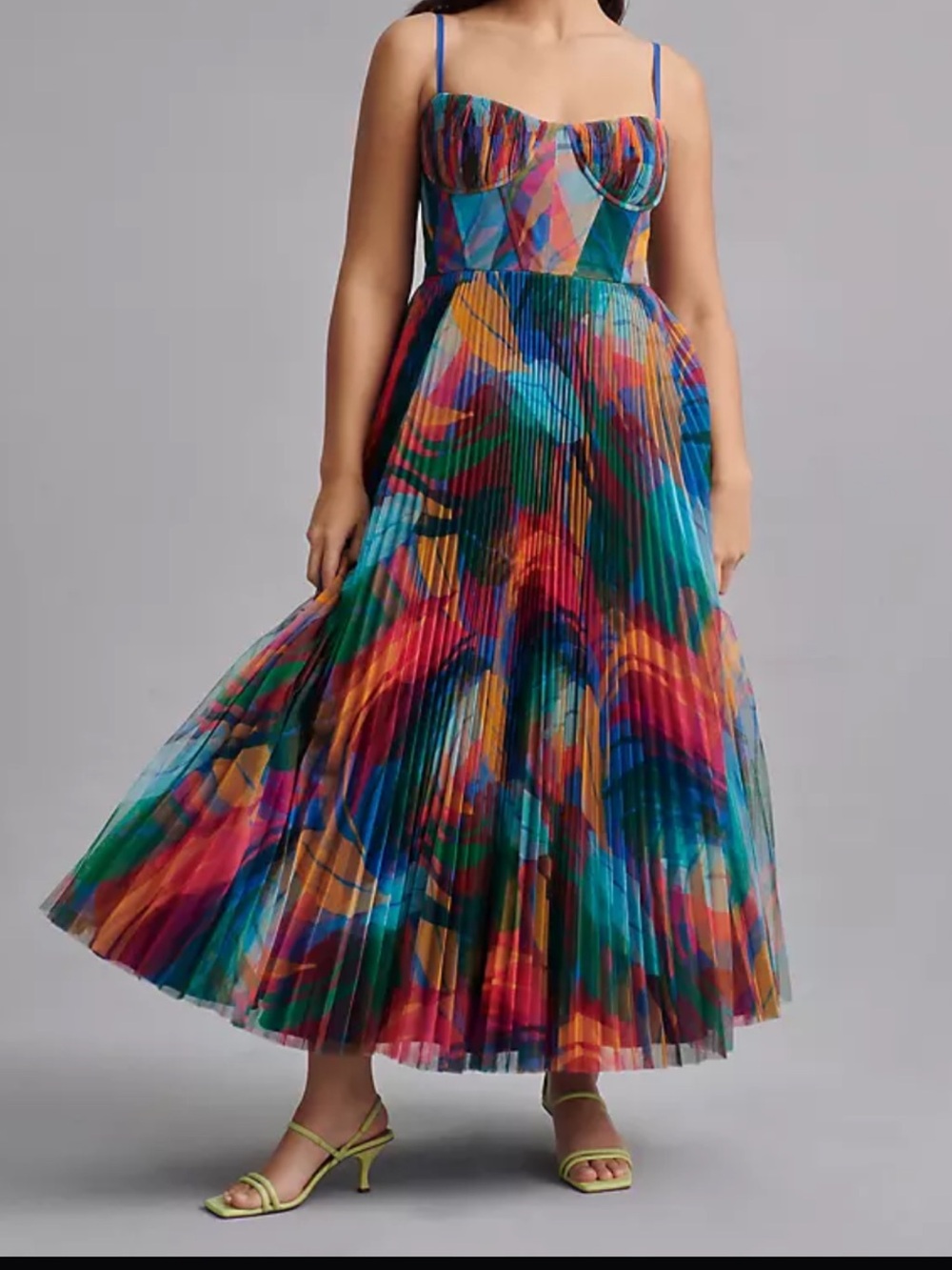 Hutch Pleated Sweetheart Dress In Assorted